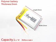 1 Unidade 3 Fios 502535 3,7v5mm X 25mm X 35mm 500mah