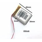 1 Unidade 303040 C/3 Fios 3,7v 450mah 3mm X 30mm X 40mm - 1 Unidade 303040 C/3 Fios 3,7v 450mah 3mm X 30mm X 40mm -