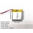 1 unidade Bateria 803030 Com 2 Fios 8mm X 30mm X 30mm 3,7V 800 mah