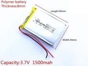1 Unidade Com 2 Fios 803450 8mm X 34mm 50xmm 1500mah -