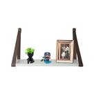 1 Unidade Prateleira Branca Alça Marrom material ecológico Decoração/ Bebê