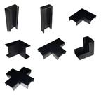 10 Acabamentos Canaleta Preta 20x10mm Cotovelo Joelho Curva