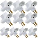 10 Adaptador De Tomada Tipo T Benjamin 3 Pinos 110/220V ADP2-34