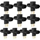 10 Adaptador Tomada Tipo T Benjamin 3 Pinos 110/220V ADP2-34