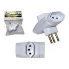 10 Adaptadores de Tomada Knup Padrao em T 3 Pinos 3 Entradas Bivolt