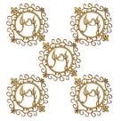 10 Aplique Brasão Arabesco Personalizado C/ Coração 10cm Mdf Madeira Cru