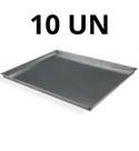 10 Assadeiras Forma Lisa Pão Francês Forno Turbo Aluminio