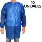 10 avental descartavel manga longa tnt azul marinho aradesc