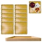 10 Bandeja Petisqueira Quadrada Madeira Prato Decoração 22cm 10 Bandeja Petisqueira Quadrada Madeira Prato Decoração 22cm