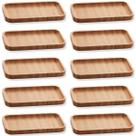 10 Bandejas Bambu Lyor Retangular Petisqueiras Multiuso Hire 20x10cm para Restaurante