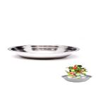 10 Bandejas Saladeira Redonda em Aço Inox Alimentos 25cm