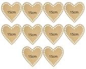 10 Bases De Mdf Crochê/fio De Malha De Coração - 15cm 10 Bases De Mdf Crochê/fio De Malha De Coração - 15cm