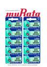 10 Baterias SONY Murata 373 SR916SW 1.55V Célula de Botão de Relógio de Óxido de Prata