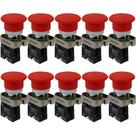 10 Botão de Emergência XB2-BS542 Vermelho Com Trava SIBRATEC