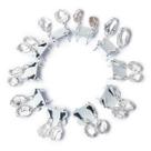 10 Brinco Cesta Amarrada Pedra Quartzo Cristal Prateado