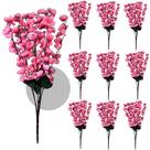 10 Buquê Flor Cerejeira Pessegueiro Artificial 7Galho Planta 10 Buquê Flor Cerejeira Pessegueiro Artificial 7Galho Planta
