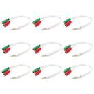 10 Cabos Adaptador Áudio Flat Branco P2 P3 Atacado Revenda
