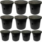 10 caixa de inspeção para aterramento pvc piso com tampa pequena 23x20cm