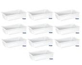 10 Caixa Plástica Empilhavel Branca Sem Tampa 9l 0410 Pleion