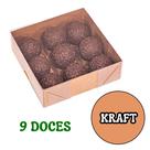 10 caixas basic p/ 09 doces 4x12x12cm kraft c4661 ideia