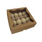 10 Caixas Kraft para 16 doces com Berço Removível com Visor 10 Caixas Kraft para 16 doces com Berço Removível com Visor
