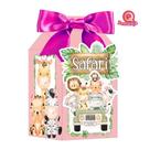 10 Caixas Milk Safari Aquarela Rosa com Personagem e Aplique 3D