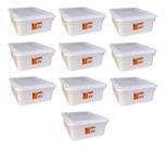 10 Caixas Organizadora Biopratika Com Tampa 10 Litros Pleion