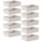 10 Caixas Organizadoras Multiuso Flow Bege 8,2L Ou Cestos Plásticos Closet Lavanderia 10 Caixas Organizadoras Multiuso Flow Bege 8,2L Ou Cestos Plásticos Closet Lavanderia