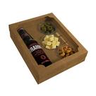 10 Caixas para Bebida e Aperitivos Kraft com Visor
