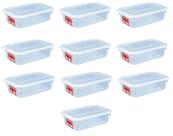 10 Caixas Plásticas Com Tampa Transparente Multi Uso 1,3 L