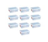 10 Caixas Plásticas Com Tampa Transparente Multi Uso 2,5 L