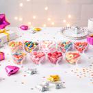 10 Caixinhas Coração acrílico decoração festa aniversá 5x5cm