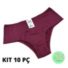 10 calcinha cintura alta pala dupla poliamida forro 100% (KIT 10 PAULA)