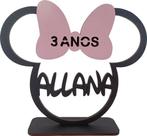 10 Centros De Mesa Minnie Laço Rosa Personalizado Mdf 12cm