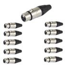 10 Conector Plug Xlr Cannon Femea De Metal Profissional MXT