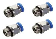 10 Conectores Engate Rápido Tubo Pu 8mm X Rosca 1/2 Bsp Kit