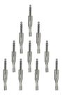 10 Conectores Plug P10 Stereo Ninja Metal Mola Santo Angelo