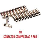 10 conectores rg6 compressao f sky net tv a cabo antena