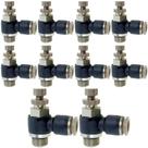 10 CONEXÃO REGULADOR DE FLUXO ENGATE ROSCA 1/4 X TUBO 6mm