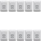 10 Conjunto Interruptor Simples 6A + 2 Tomada 20A 250V Aria