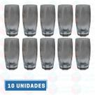 10 Copo de Vidro Cinza 370ML Suco Água Drinks Bebidas Buffet