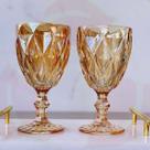 10 Copo Taça Diamond Ambar Metalizada 330ML Vinho Buffet