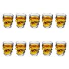 10 copo vidro dose shot caveira 50ml cachaça tequila grosso