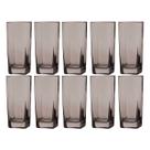10 Copos Bali Quadrado 320ml Colorido Mesa Lindo Luxo Cinza