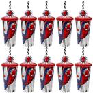 10 Copos Canudo Spider Aranha 500ml para Infantil Lembrancinha Sacola Surpresa
