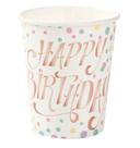 10 Copos de Papel Happy Birthday Colorido Candy Bolinhas 270 ml Silver Festas - Inspire sua Festa Loja