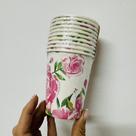 10 Copos de Papel Rosas Floral Jardim Encantado 270ml Silver Festas - Inspire sua Festa Loja