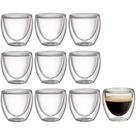 10 Copos De Parede Dupla P/ Café Expresso 80ml - Mimo Style