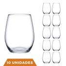 10 Copos De Vidro Transparente Redondo Amber Pasabahçe 440ml