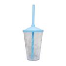 10 Copos Twister Cristal 400ml Com Tampa e Canudo Colorido Para Festas